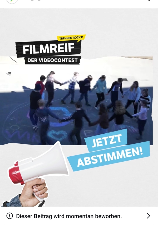 Screenshot Instagram-Post, Aufruf zum Voting