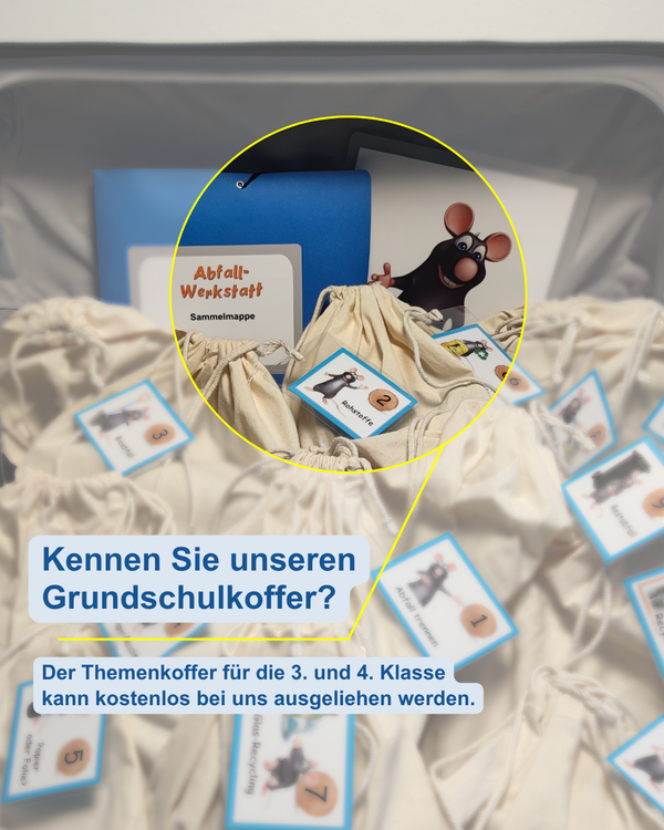 Blick in den Grundschulkoffer; diverse Unterrichtsmaterialien