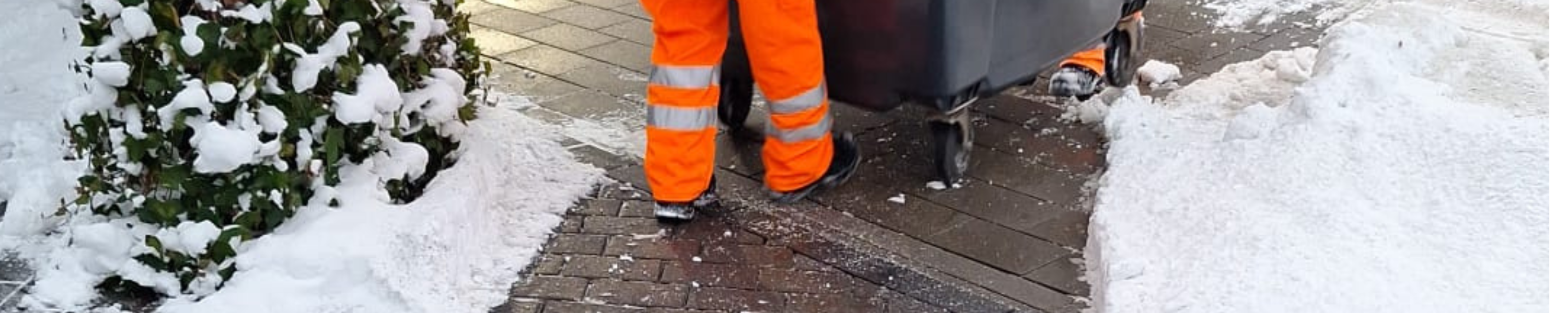 Werker schiebt Tonne Werker schiebt Tonne