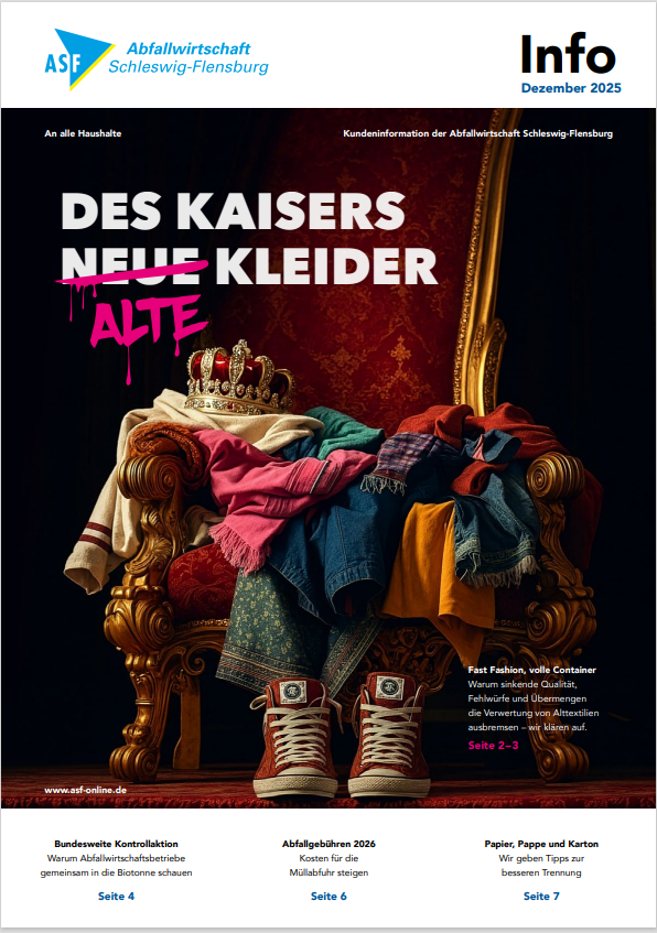 Titelbild der Kundenzeitung ASF Info Ausgabe Dezember 2025